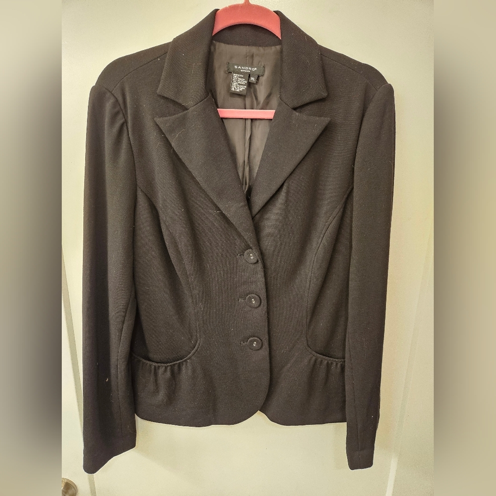 NWOT - Sandro Sportswear Black Dress Viscose Blend Blazer - Size XL